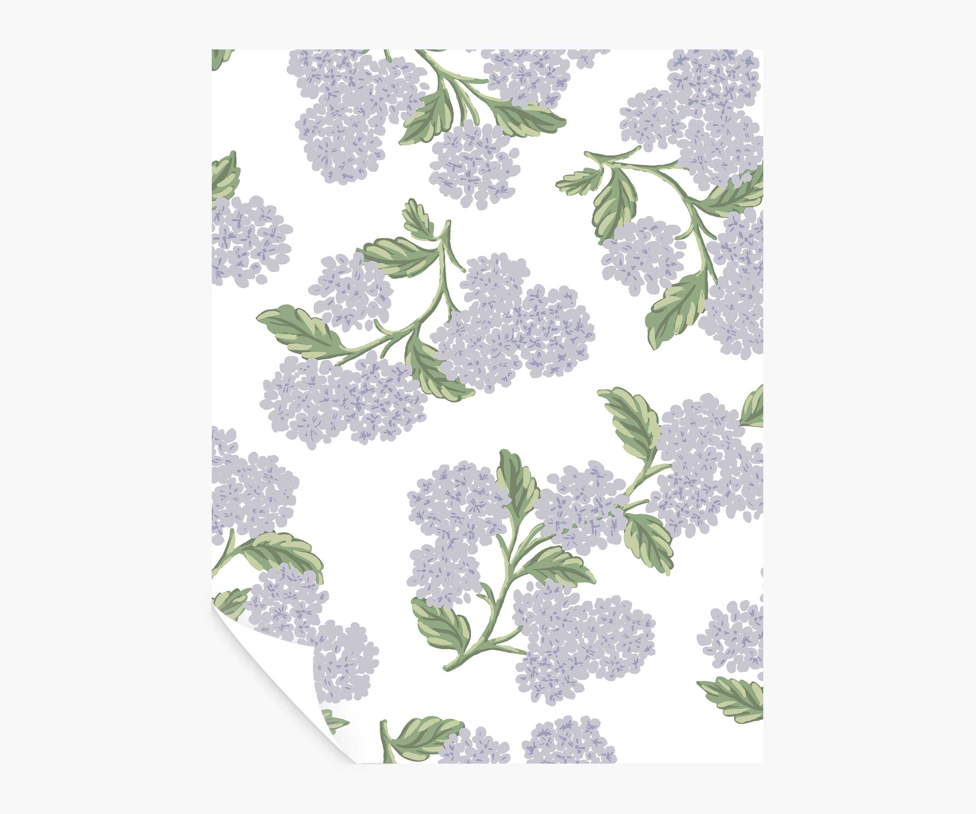 Hydrangea Peel & Stick Wallpaper Sample - Lilac & White